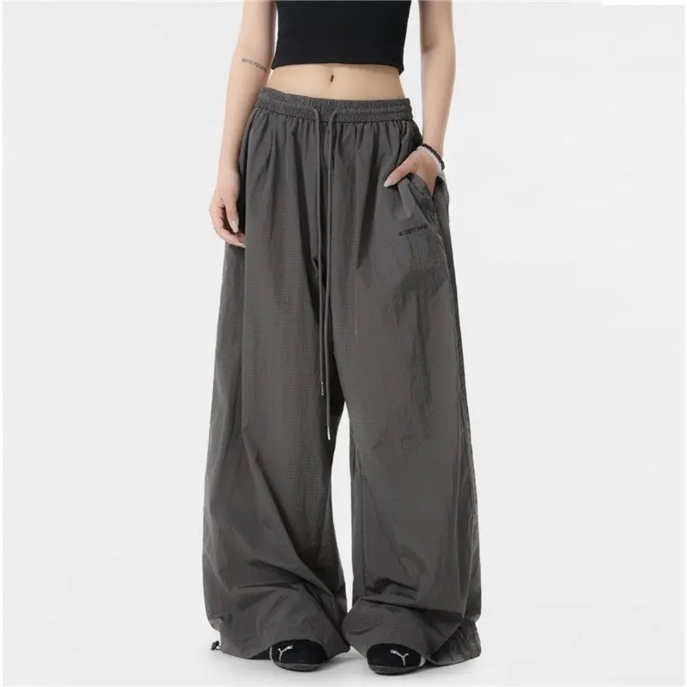 Loose Wide Leg Pants Lightweight Elastic Waist